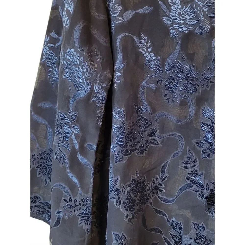 Vintage Victoria's Secret Gold Label Blue Floral Sheer Night Shirt Women's SZ PS - Picture 5 of 7